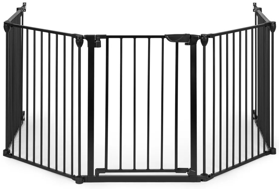 Balustradă de siguranță 5 panouri 60 cm metal negru