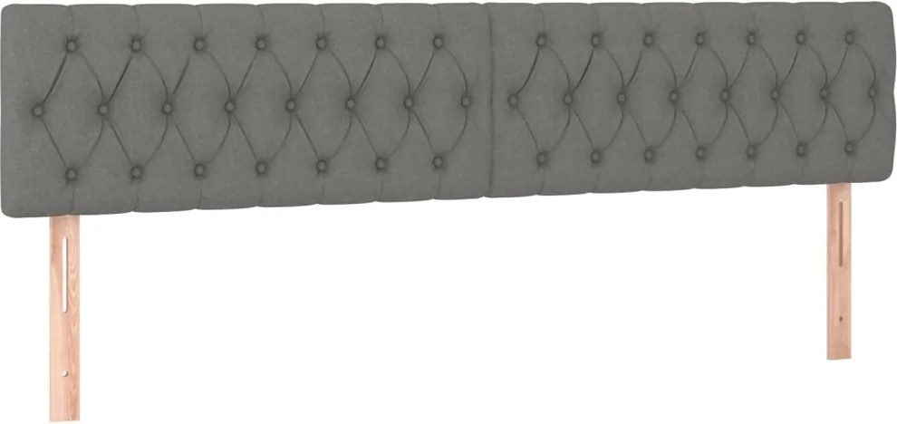 vidaXL Tăblii de pat, gri închis, 200x7x78/88 cm, textil