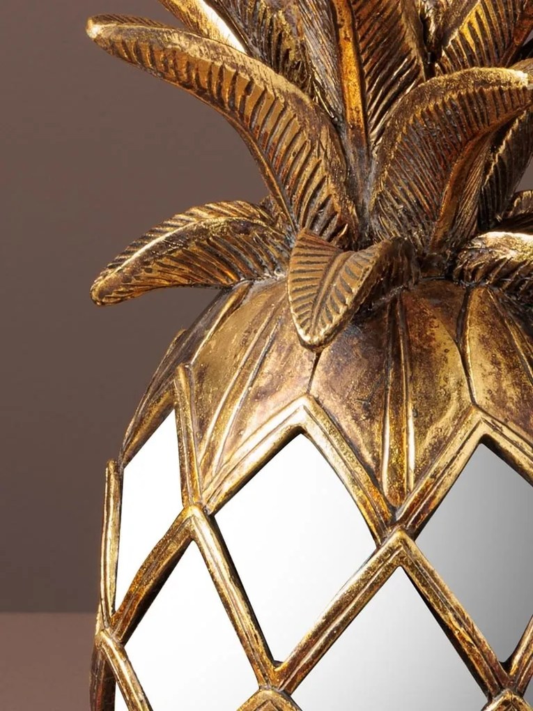 Decoratiune de masa, din oglinzi si polirasina, H25 cm, Pineapple