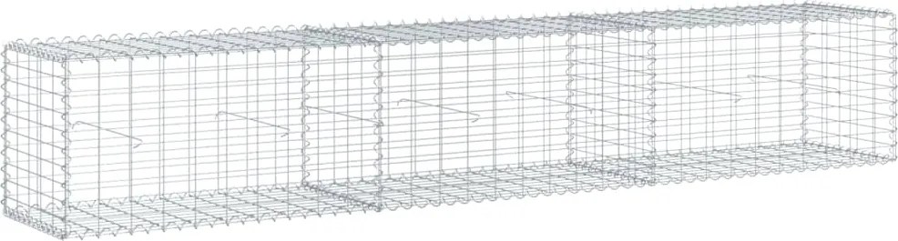vidaXL Coș gabion cu capac, 300x50x50 cm, fier galvanizat