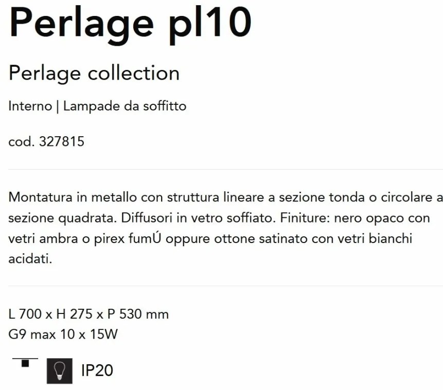 Lustra aplicata design modern Perlage pl10 alama/amber
