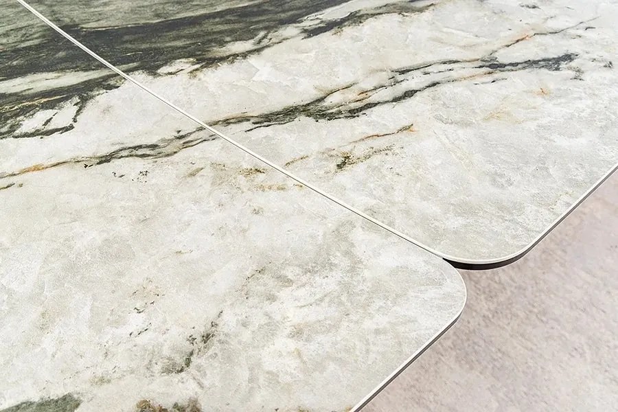 Masa extensibila ceramica gri taupe, furnir lemn de nuc ELEMENTS 180-260cm