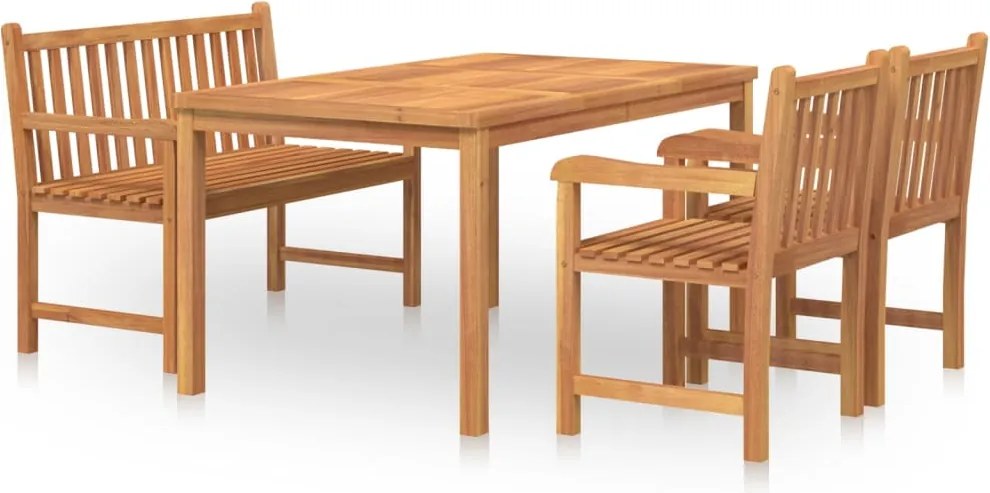 vidaXL Set mobilier pentru grădină, 4 piese, lemn masiv de tec
