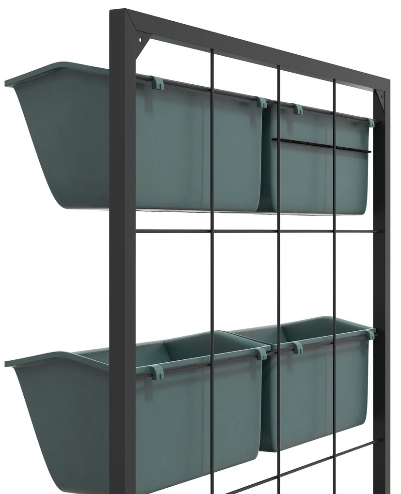 Outsunny Jardiniera de perete pe 3 nivele cu 6 ghivece pentru interior si exterior, Jardiniera cu montare pe perete