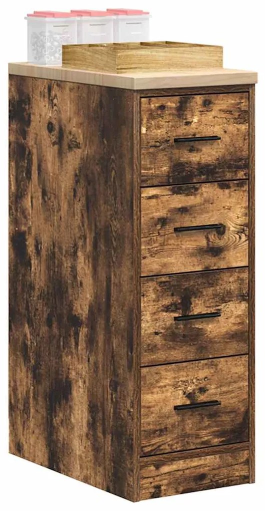 vidaXL Dulap de depozitare pentru garaj stejar afumat 30x51x85 cm
