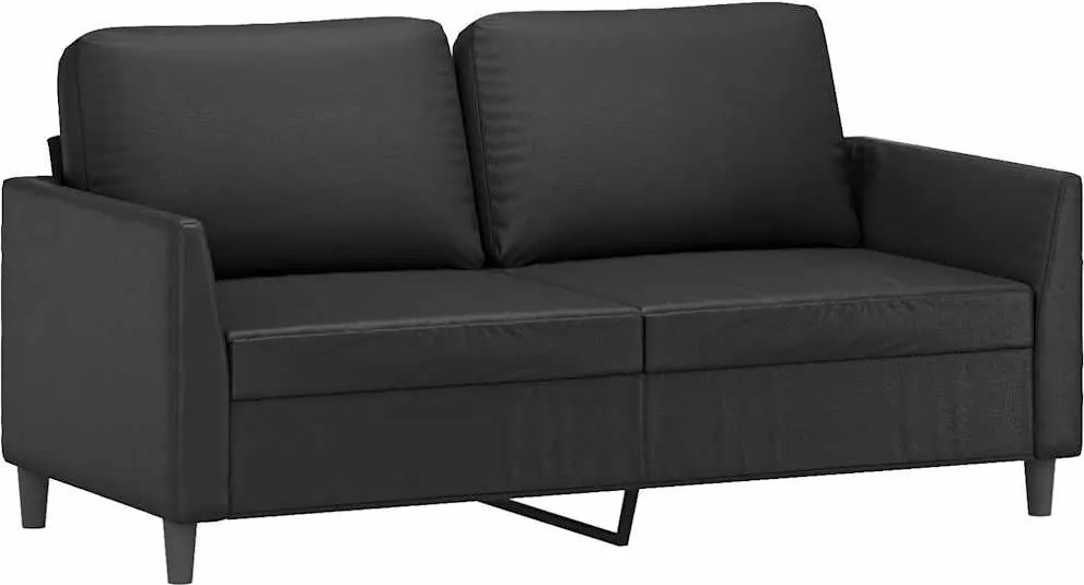 vidaXL Canapea cu 2 locuri, negru, 140 cm, piele ecologică