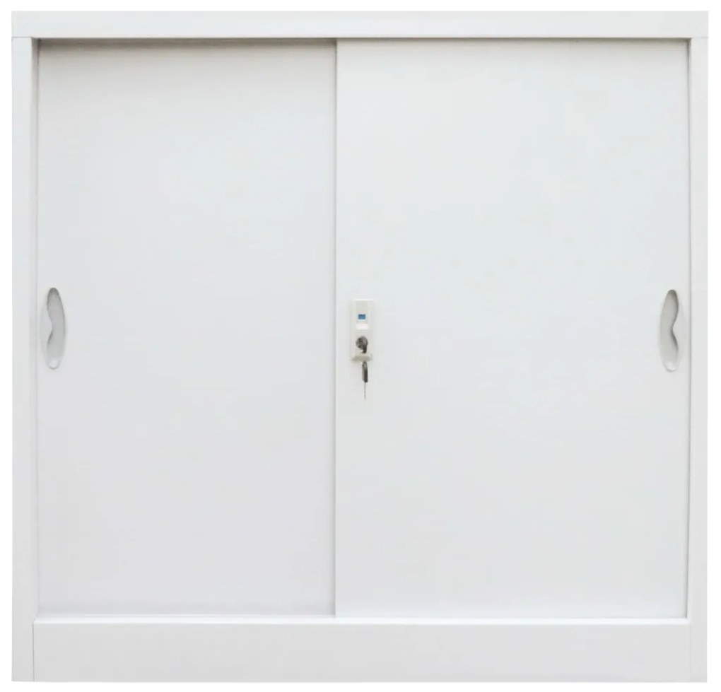 245965 vidaXL Dulap de birou cu uși glisante, metal, 90 x 40 x 90 cm, gri