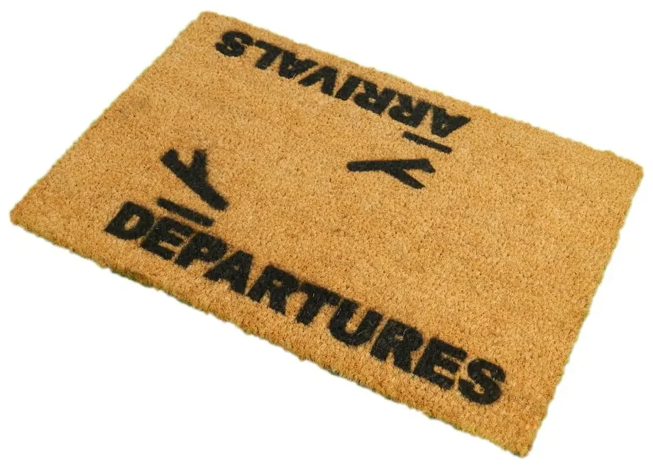 Covoraș intrare din fibre de cocos Artsy Doormats Arrivals and Departures, 40 x 60 cm
