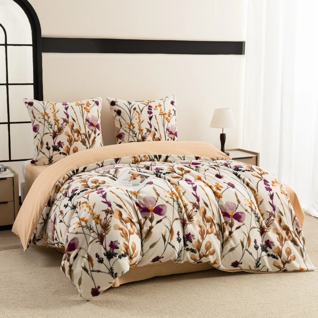 Lenjerie cocolino DUO SENSE MEADOWA colorata microplus/flanel Dimensiune lenjerie de pat: 70 x 90 cm | 140 x 200 cm