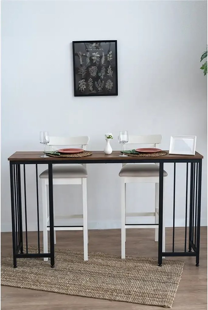 Masa bucatarie,tip bar.seria A-620,natur-negru,150x35x90 cm, 30152