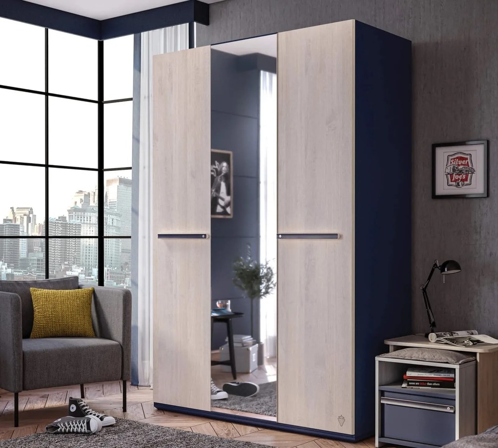 Dulap cu trei usi pentru camera copii Colectia Trio 135x61x203.5 cm