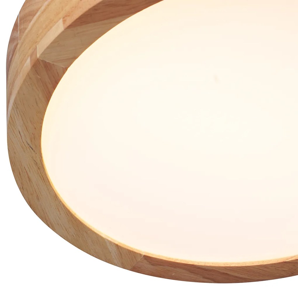Plafonieră scandinavă din lemn 30cm incl. LED Dimmable - Pecker
