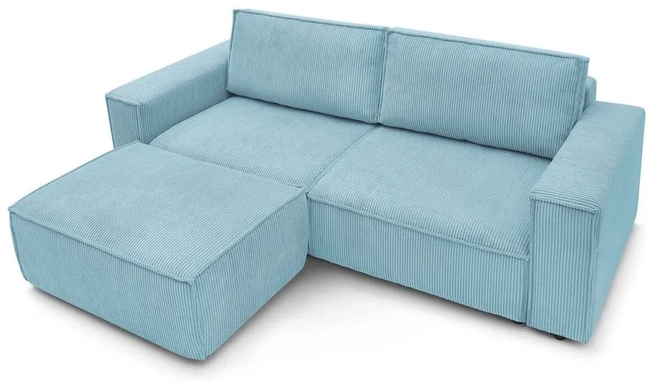 Canapea extensibilă din reiat Bobochic Paris Nihad, 245 cm, albastru deschis