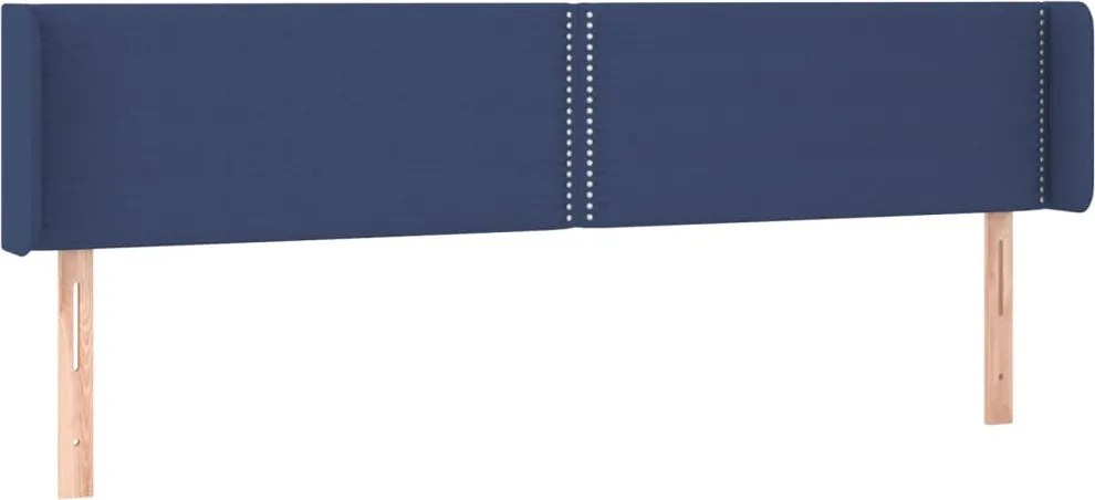 vidaXL Tăblie de pat cu aripioare, albastru, 203x16x78/88 cm textil