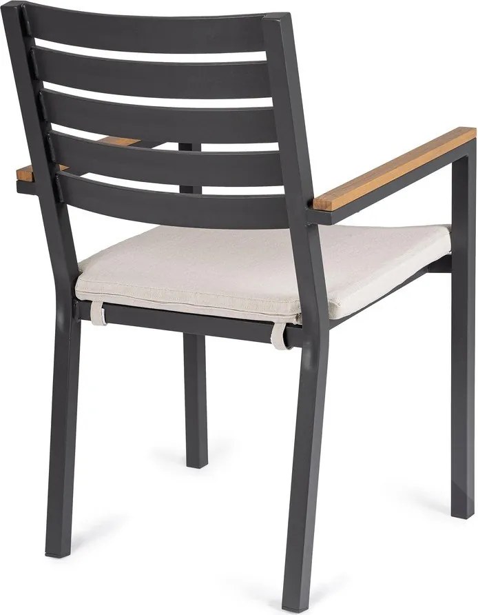 Scaun de grădină gri antracit din metal Henna – Bizzotto