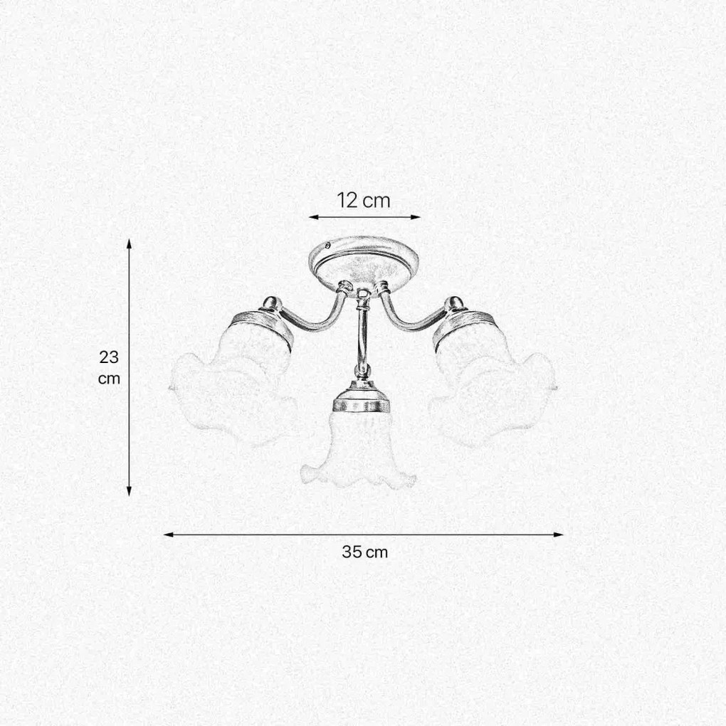 Lustra aplicata din alama design italian Glass Bell 3L