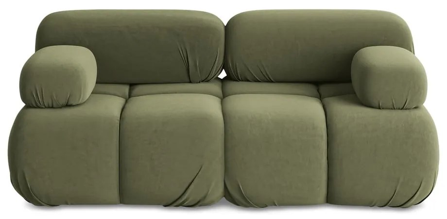 Canapea modulară verde-deschis cu tapițerie din catifea 190 cm Lokua – Makamii