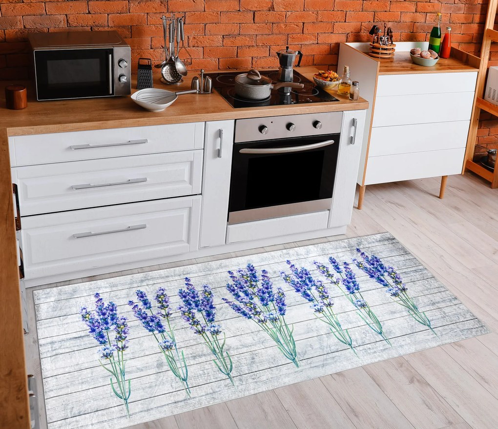 ANDRE 2716 covor lavabil Lavandă anti-alunecare - gri / violet