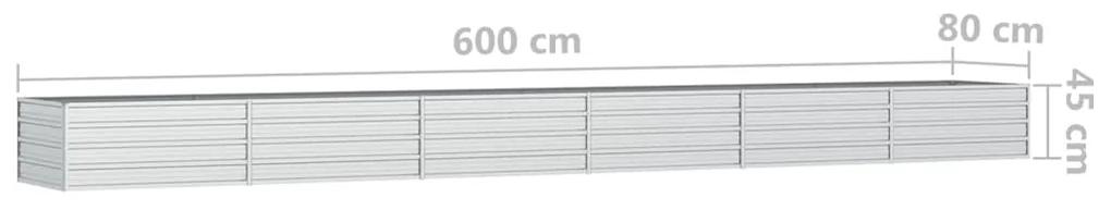 Strat inaltat de gradina argintiu 600x80x45 cm otel galvanizat 1, 600 x 80 x 45 cm