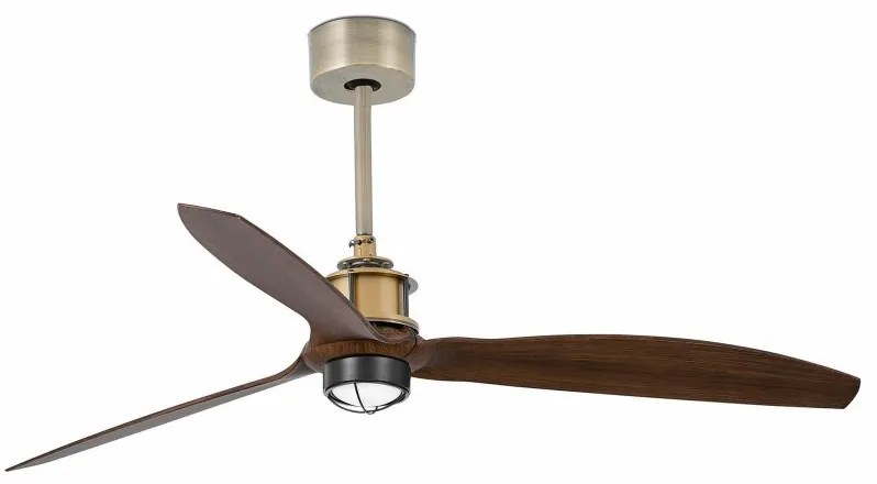 Lustra cu Ventilator si telecomanda JUST FAN M LED auriu/maro