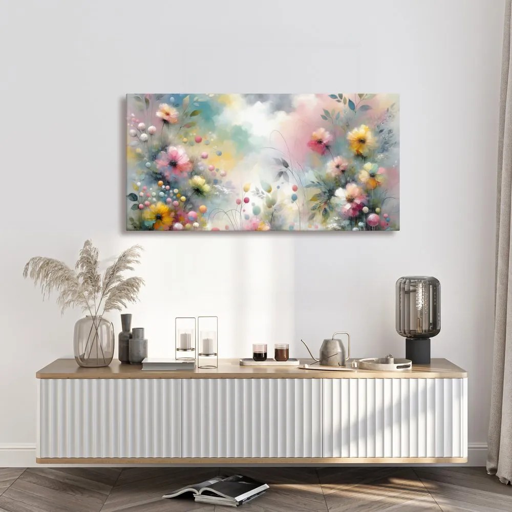 Tablou flori pastelate romantice