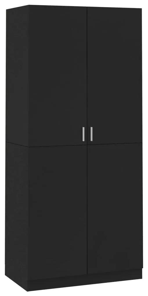 800631 vidaXL Șifonier, negru, 90x52x200 cm, PAL