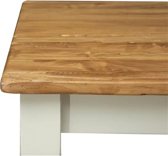Masa fixa, L 70 70 H78 cm, culoare natur alb antic, Lemn Masiv