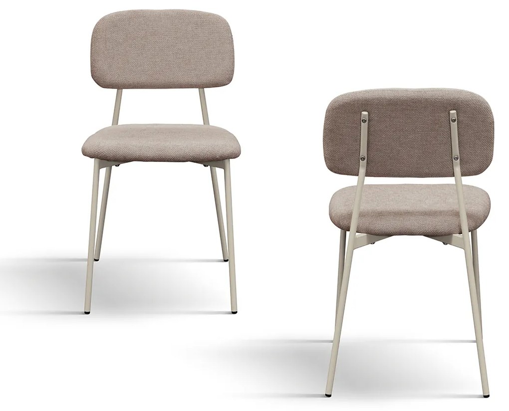 SET 4 Scaune BETO ,tesatura ,structura metalica - BEJ - STANDARD