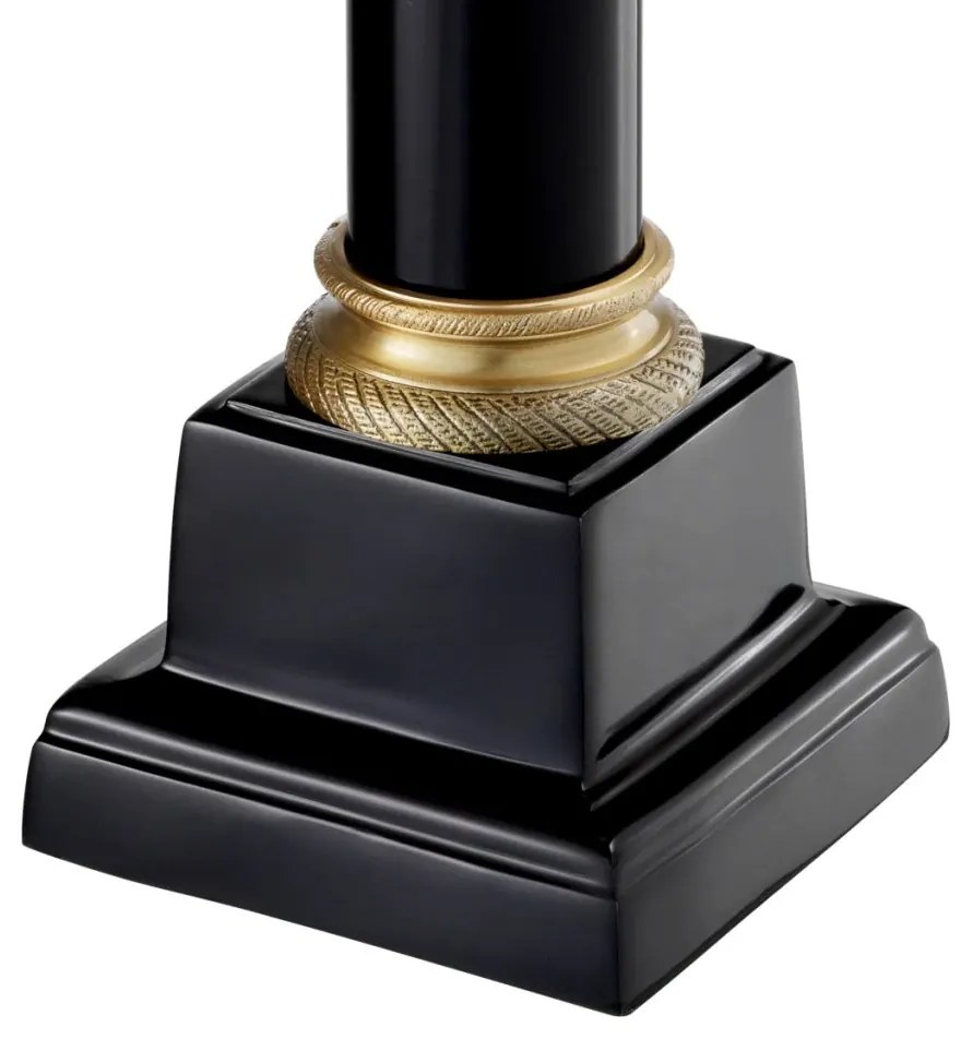 Veioza, lampa de masa LUX neagra, finisaj brass, H-83cm, Monaco 101640 HZ