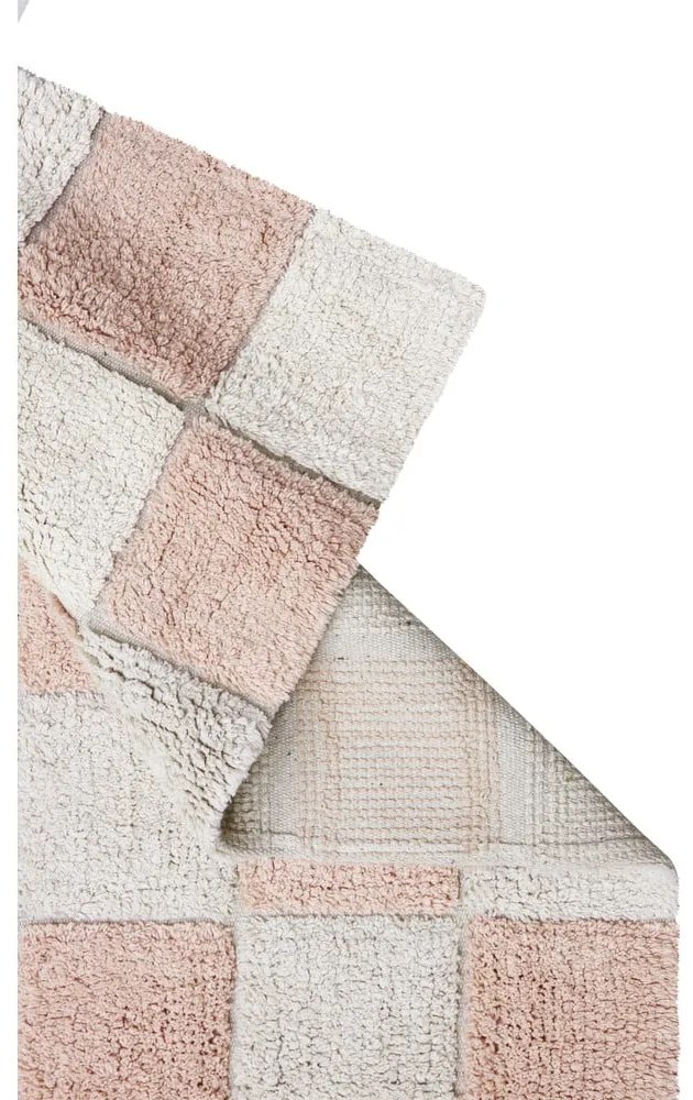 Covor roz deschis/crem lavabil/țesut manual din bumbac 120x160 cm Kitchen Tiles Rose – Lorena Canals