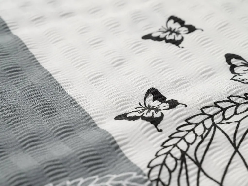 Lenjerie de pat din crep TIRLAN gri-alb Dimensiune lenjerie de pat: 70 x 90 cm | 140 x 200 cm