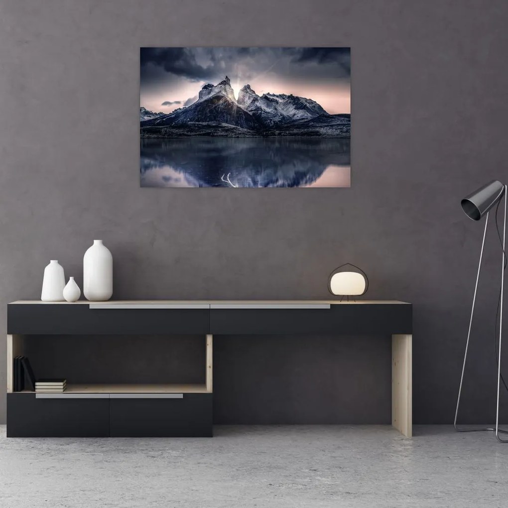 Tablou lacul cu munte (90x60 cm)