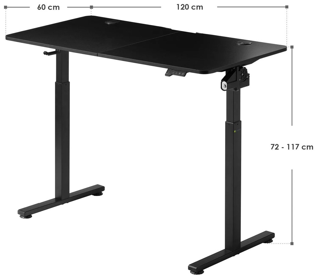 Juskys Masa birou 120x60 cm - neagra