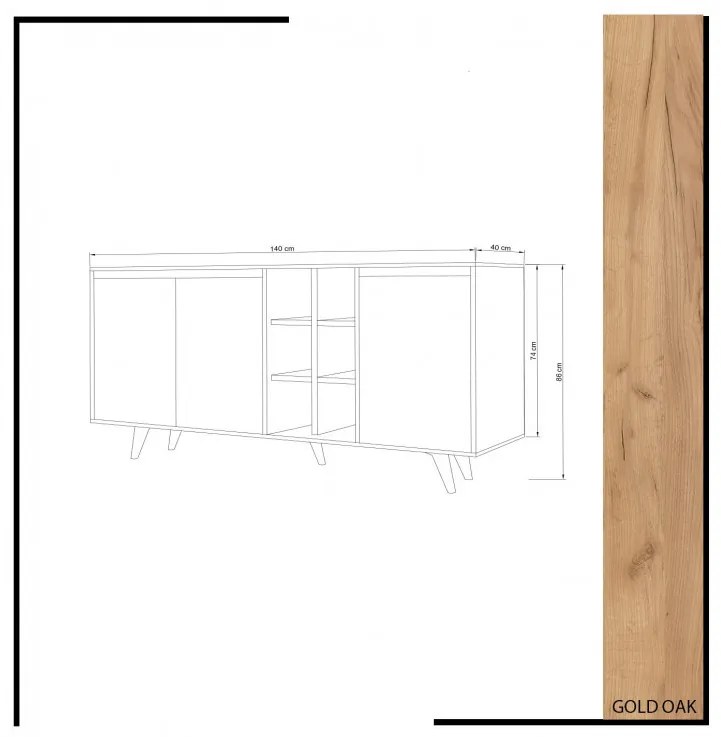 Consola Prava Oak-Alb