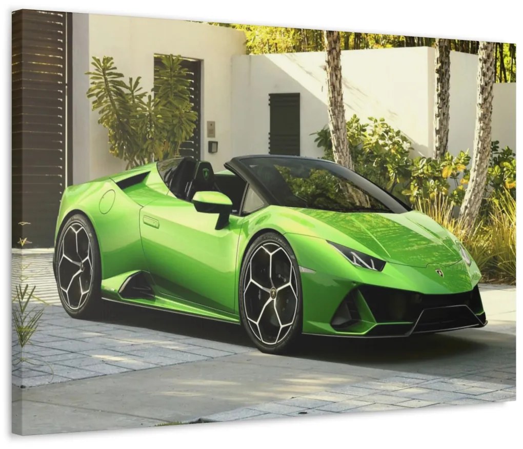 Tablou Canvas Green Lambourghini 60x40 cm