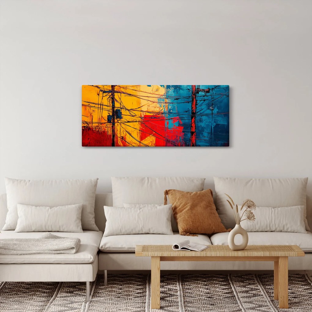 Tablou - Linii electrice abstracte (120x50 cm)
