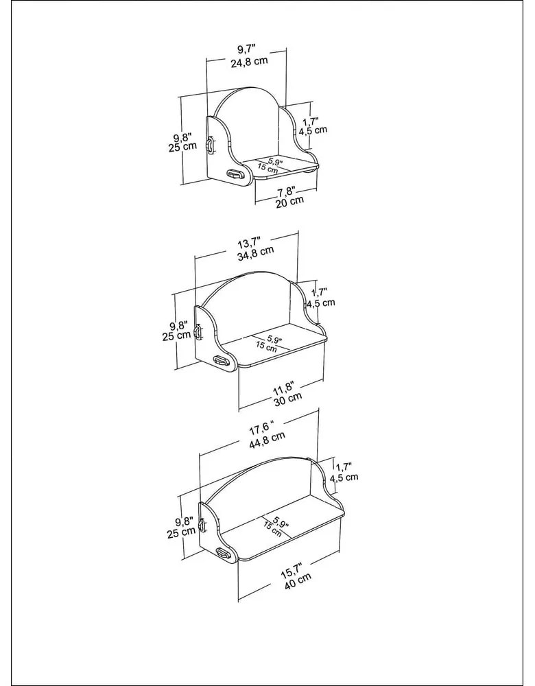 Rafturi 3 buc. cu aspect de lemn de stejar Sima – Kalune Design