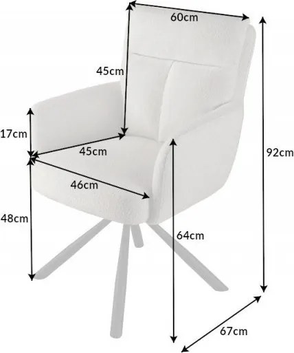 Set 2 scaune pivotante Big George, boucle bej