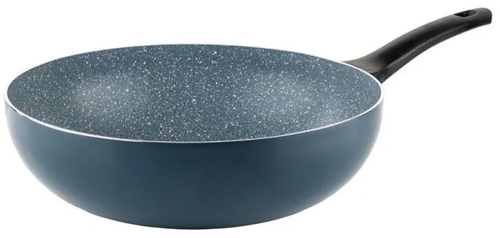 Tigaie wok Luigi Ferrero Prima FR-3033, 30x9 cm, Acoperire antiaderenta cu efect de marmura, Inductie, Albastru inchis