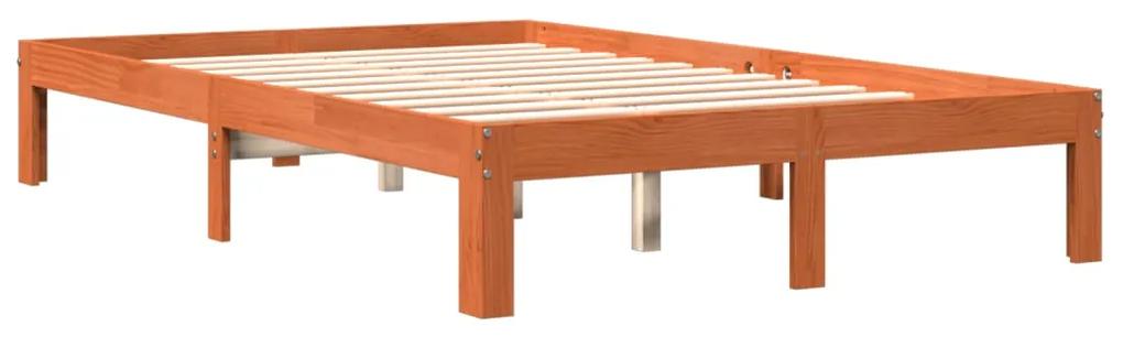 844171 vidaXL Cadru de pat, maro ceruit, 140x200 cm, lemn masiv de pin