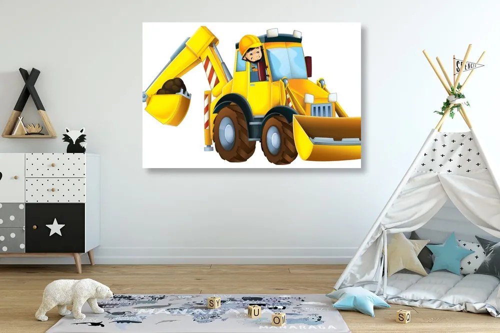 Tablou excavator pentru copii