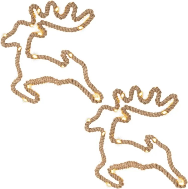 Decorațiuni de Crăciun, ren, 28x29 cm, 20 LED-uri, alb cald,