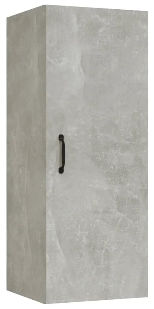 812442 vidaXL Dulap de perete suspendat, gri beton, 34,5x34x90 cm, lemn