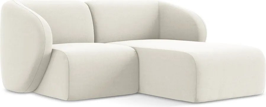 Colțar bej cu tapițerie din catifea (cu colț pe partea dreaptă/cu șezlong) Lani – Makamii