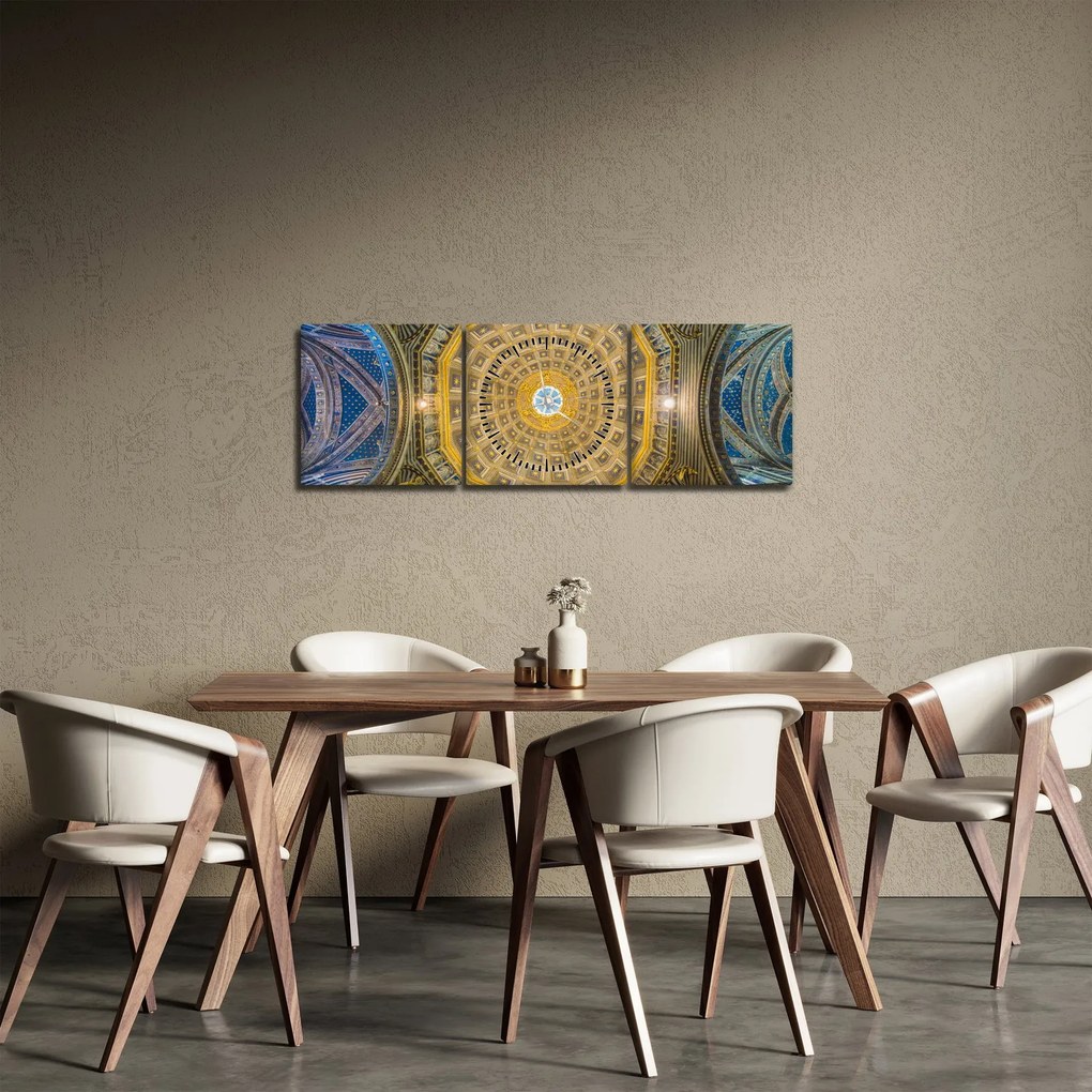 Tablou cu tavanul bisericii Siena (cu ceas) (90x30 cm)