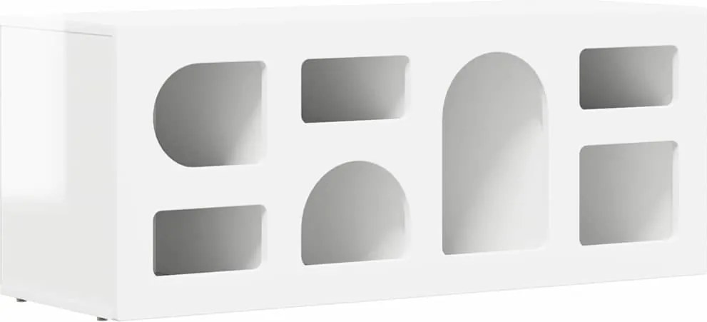 vidaXL Cabinet TV Alb lucios 100 x 35 x 40 cm Lemn compozit