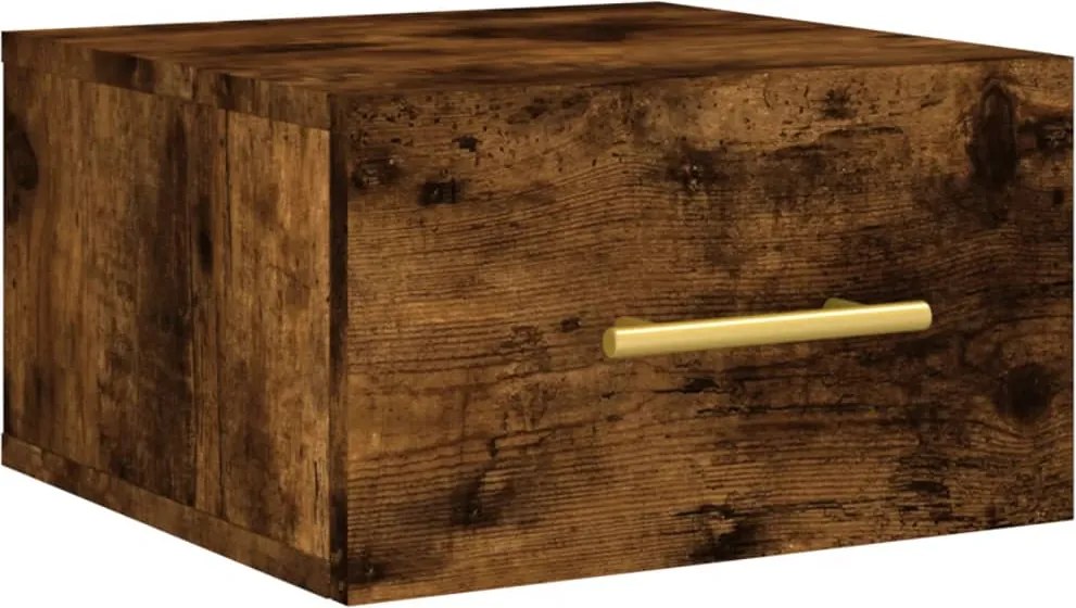 vidaXL Noptieră de perete, stejar afumat, 35x35x20 cm