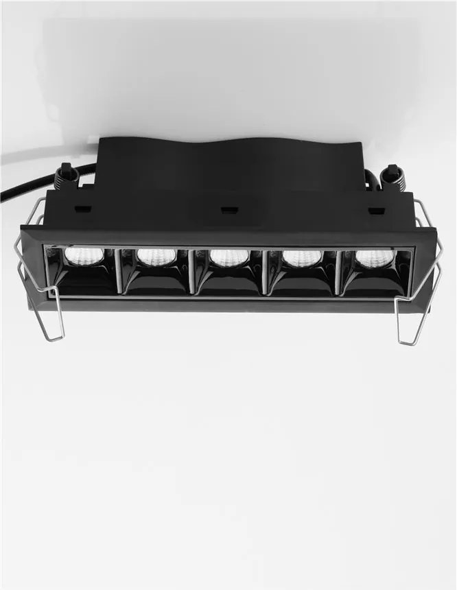 Corp incastrabil tavan fals cu 5 spoturi LED SWAN negru NVL-9232127