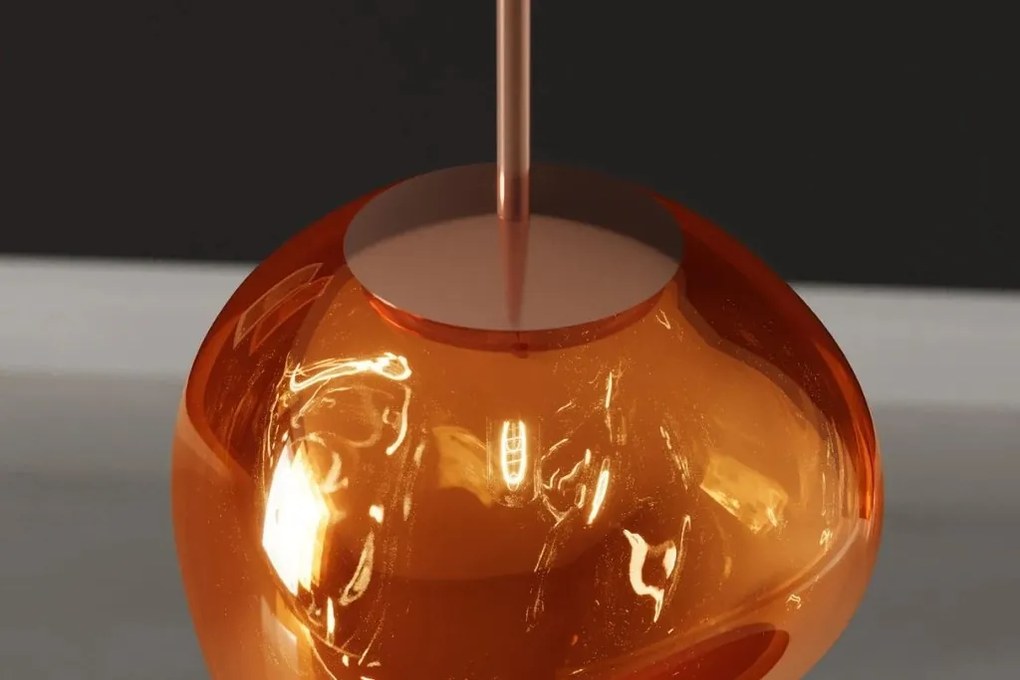 Lustra, Pendul modern cu glob sticla cupru LIQUID DIAMOND 20cm