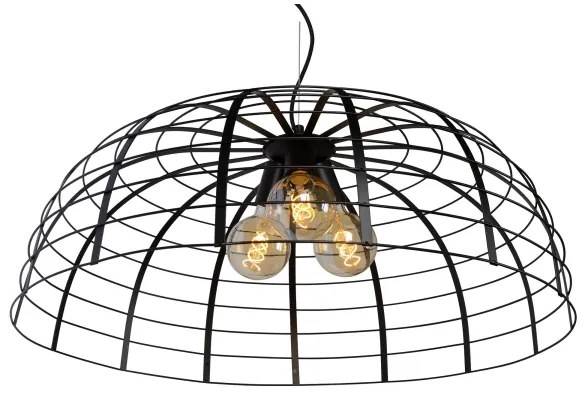 Lustră pe cablu ELODIE 3xE27/40W/230V neagră Lucide 45449/76/30